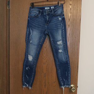KanCan low rise ankle skinny distressed jeans 28
